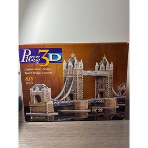 Wrebbit Puzz3D London Tower Bridge 819 Piece 3D Puzzle Used Complete Puzzle